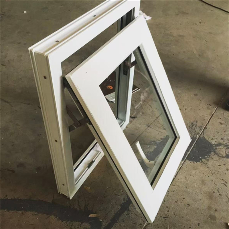 Simple Design UPVC Awning Glass Window with Frosted Film for Residential Use