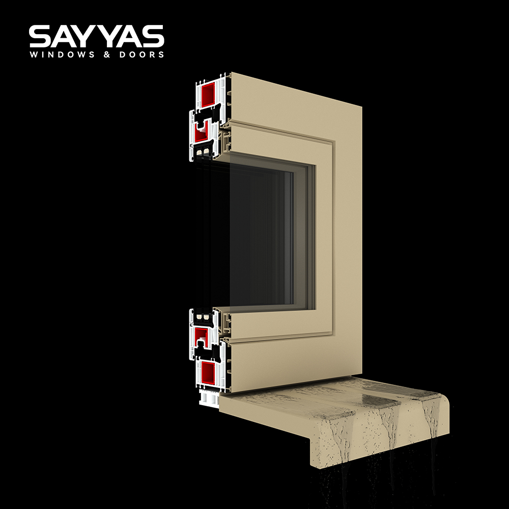 Sayyas Windows DC88 Modern Slim Frame Energy Star Triple Glazed Soundproof PVC Windows Manufacturer China