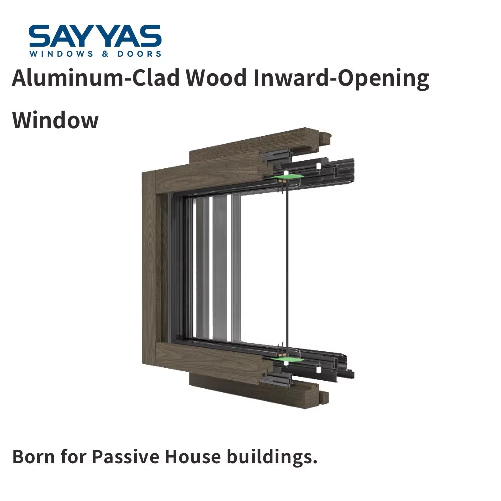 Sayyas Windows P120 Modern European High Performance Energy Saving Tilt Turn Window For Kitchen 5 Year Warranty Wood Material