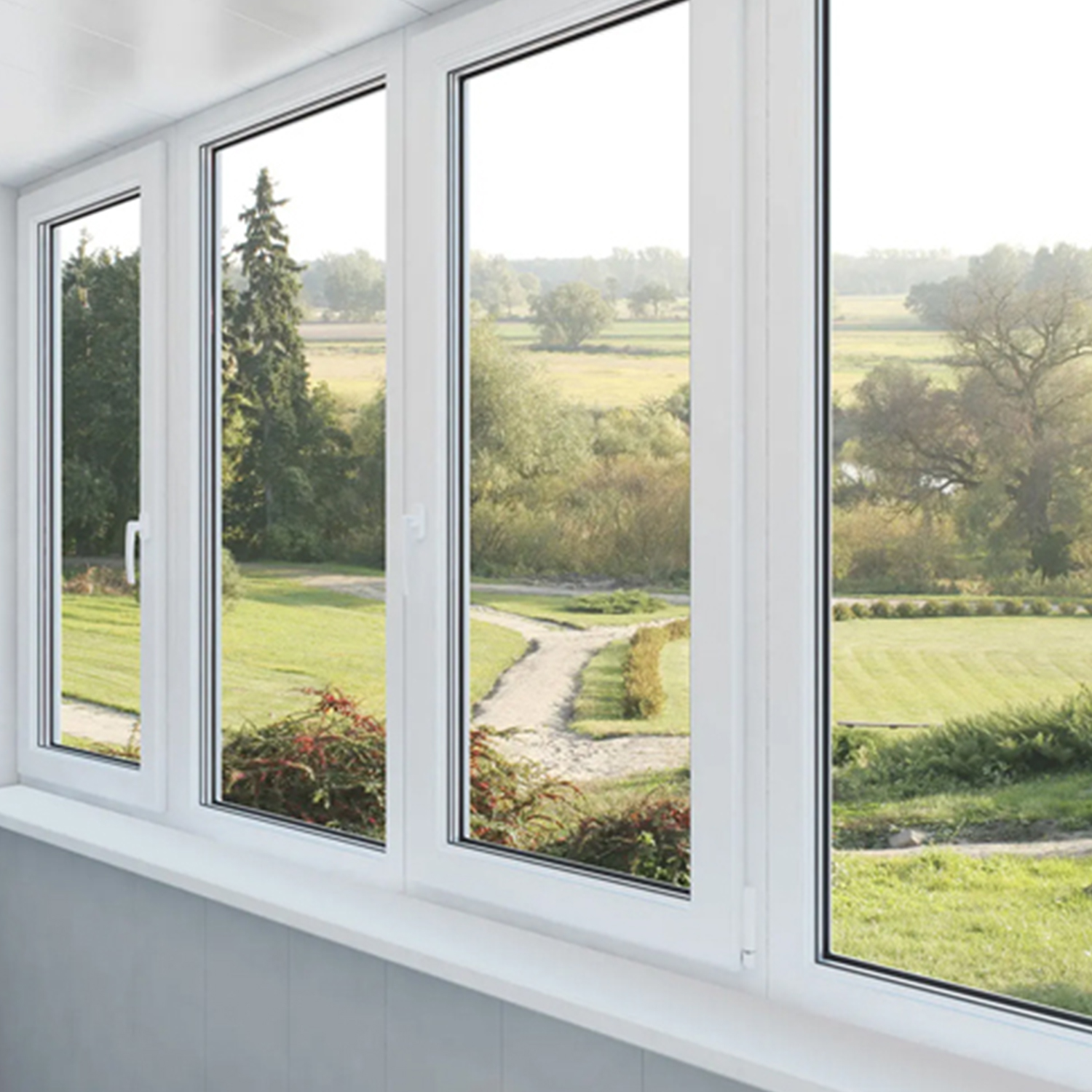 Hot Sale American Style PVC Vinyl Sliding Window Double Hung Window Energy Efficient UPVC Window for Residential Building