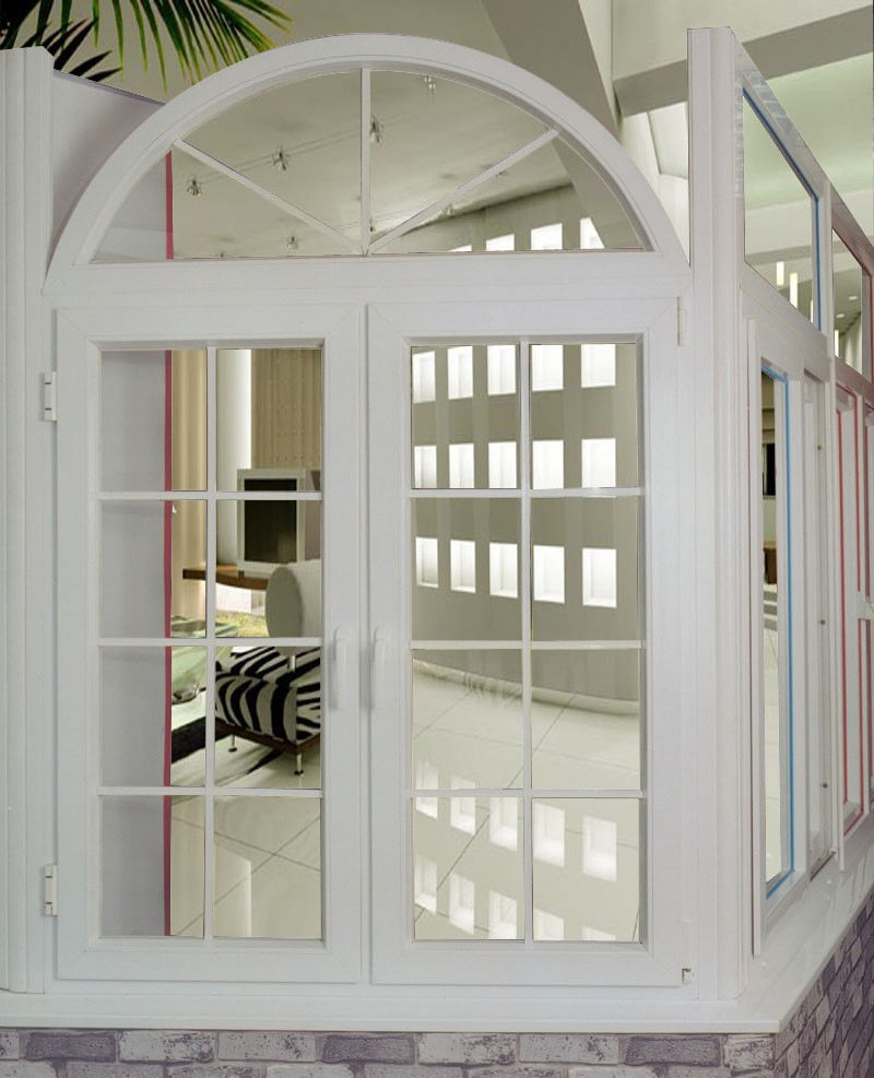 Single Hung Tempered Glass UPVC Sliding Window with Awnings