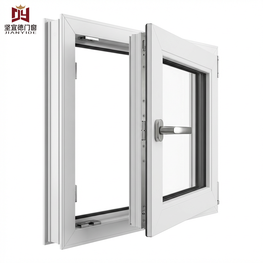 High Performance Energy Saving PVC Casement Window | T Tilt and Turn Window | Low-E Glass Vinyl Window for Cold Climate