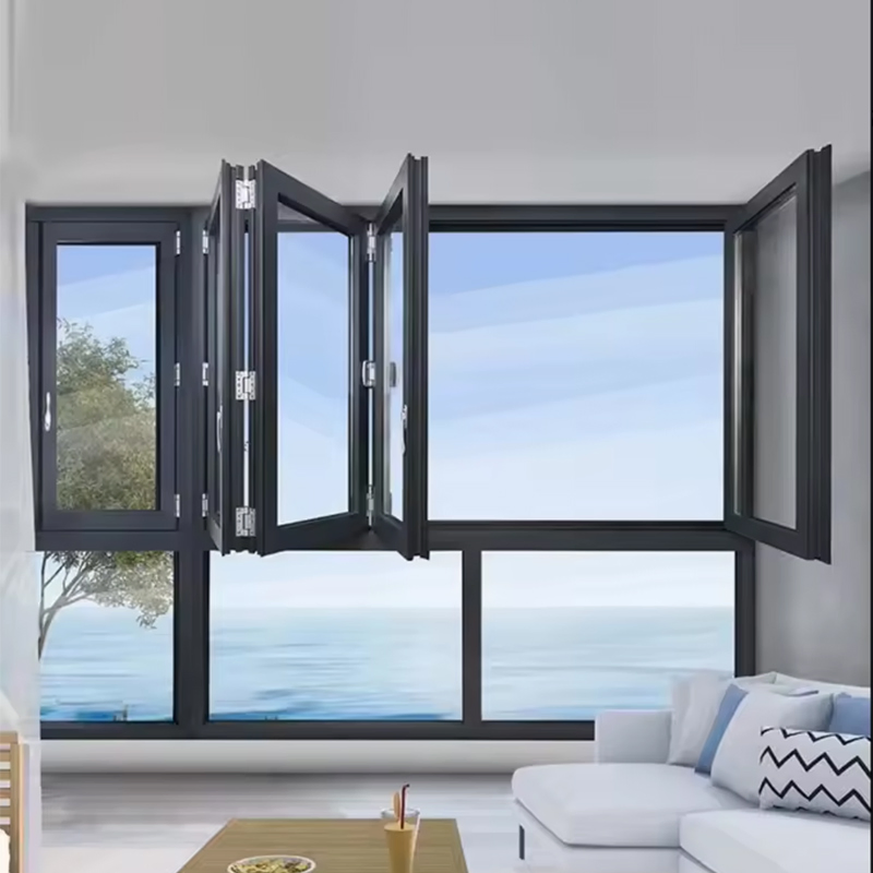 Premium UPVC Double Glazed Arched Folding Window Homes Aluminum Windows