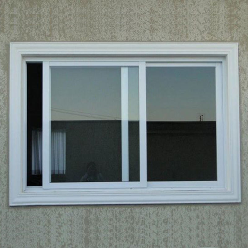 American Custom Designed Room Tempered Glass UPVC Sliding Window White PVC