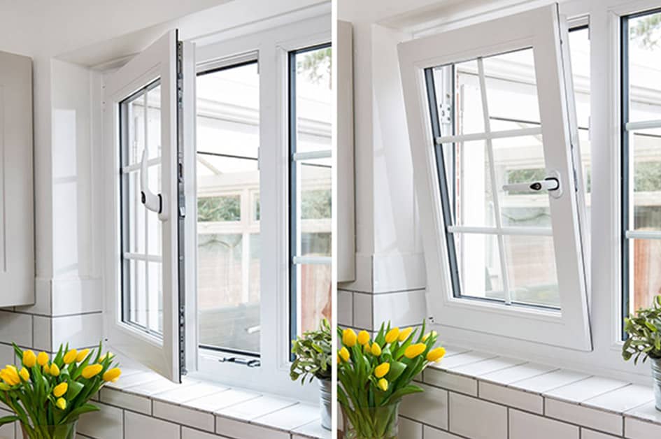 High Energy Efficient White Upvc Window Customized Large View Double Glazed Window Tilt and Turn Pvc Windows