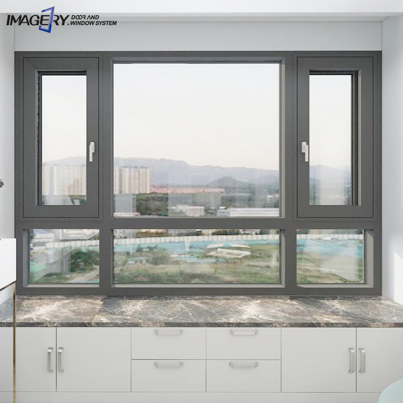 Imagery Electric Large Hurricane Casement Windows Aluminum Frame With Tinted Glass For Bedroom And Bathroom