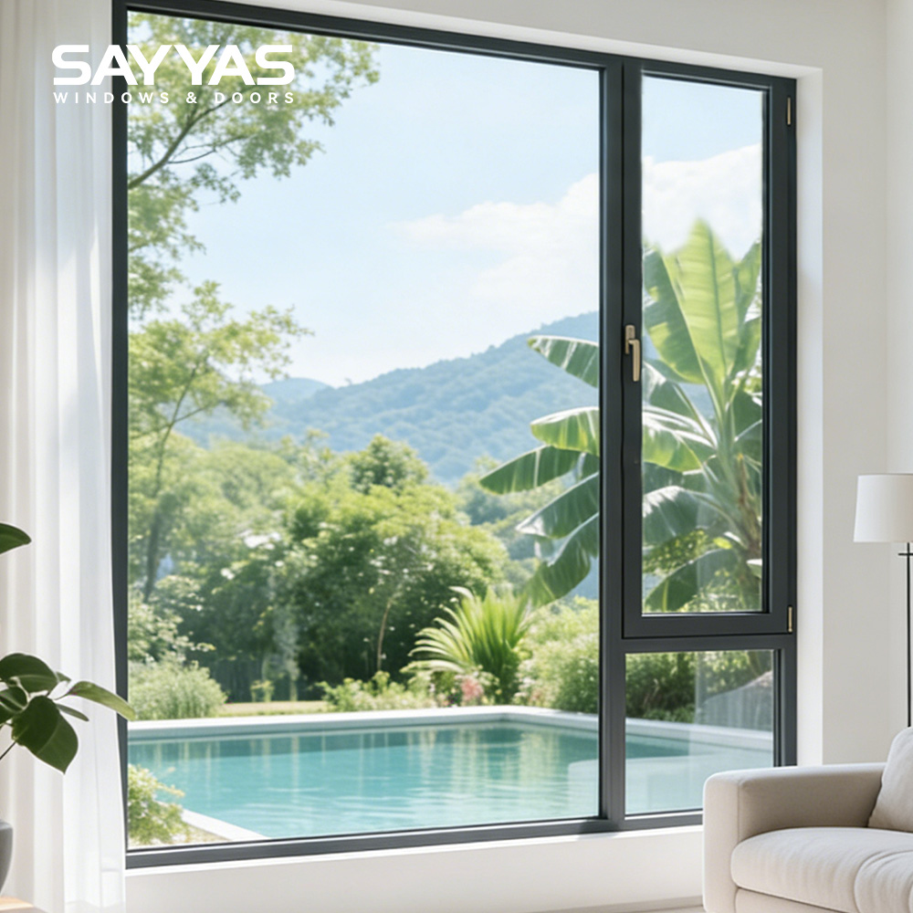 Sayyas Windows DC88 Modern Slim Frame Energy Star Triple Glazed Soundproof PVC Windows Manufacturer China