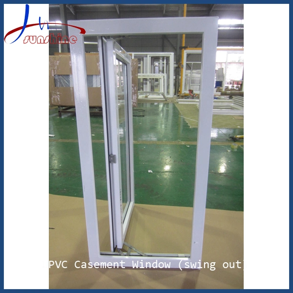 Customized UPVC PVC Single Panel Swing out Window with Fixed Glass Window