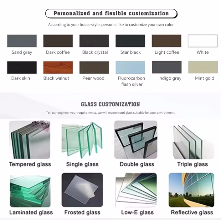 ZEKIN Villa Project Energy Efficiency Slim Frame Hurricane Proof Soundproof Minimalist Thermal Break Aluminum Casement Windows