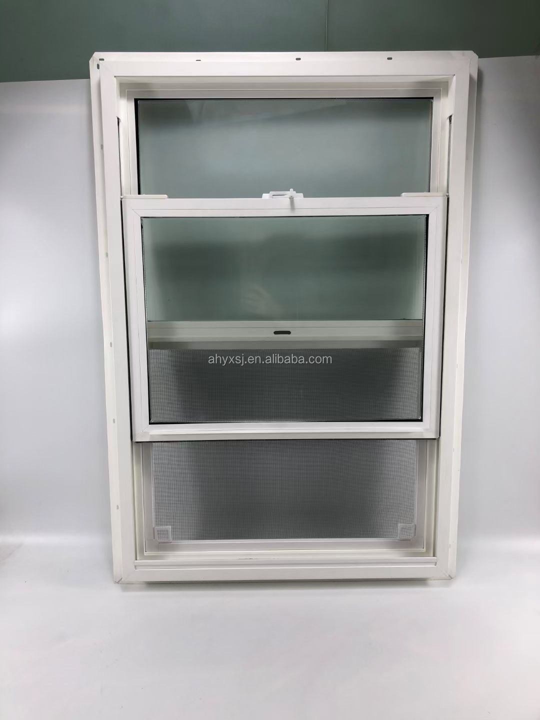 Australian Standards Profile PVC Double Hung Windows Hurricane Proof Double Tempered Low E Glass UPVC Vinyl Windows