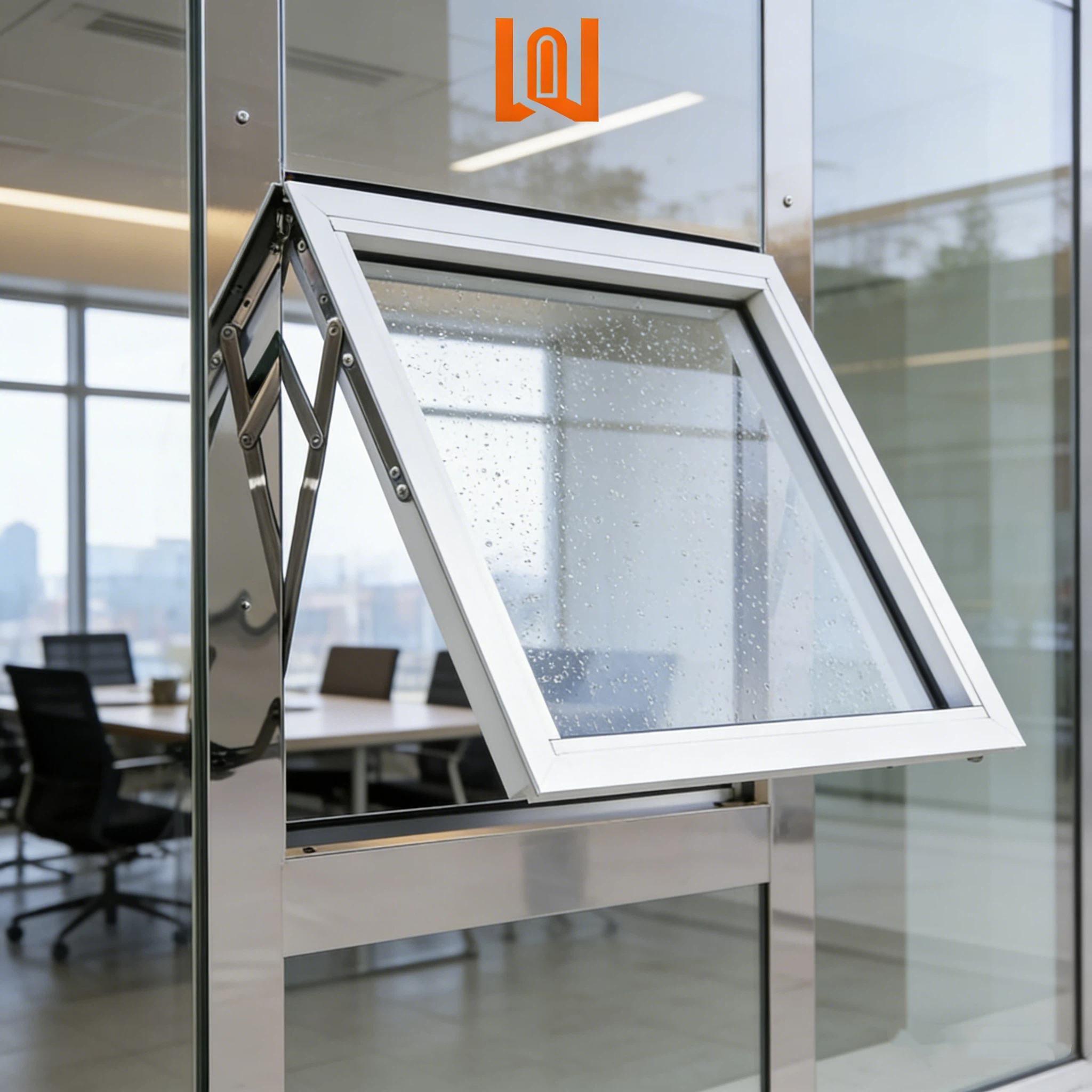 Customized Waterproof Office UPVC Top Hung Window Vinyl Glass Awning Window