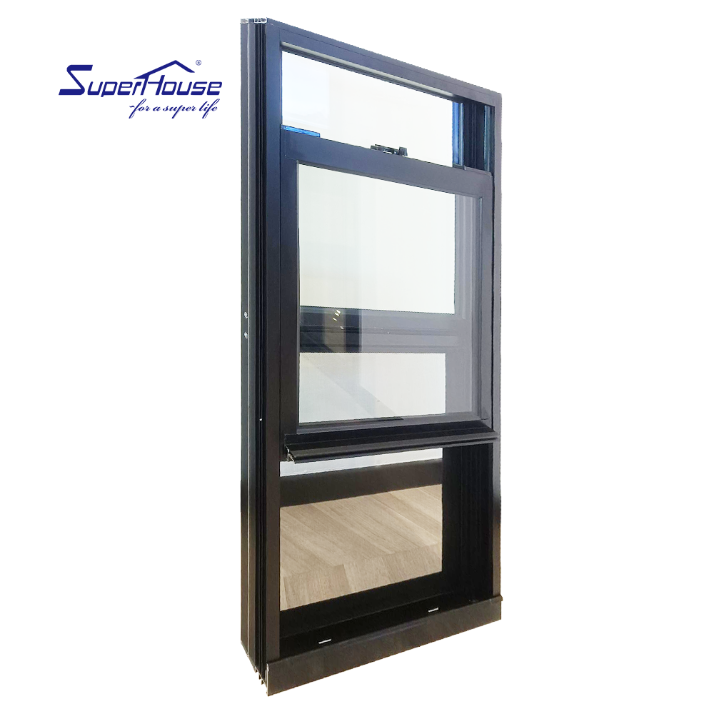 Custom Size NFRC NOA FPA AS2047 Certificated House Vinyl Double Hung Window With Double Glazed