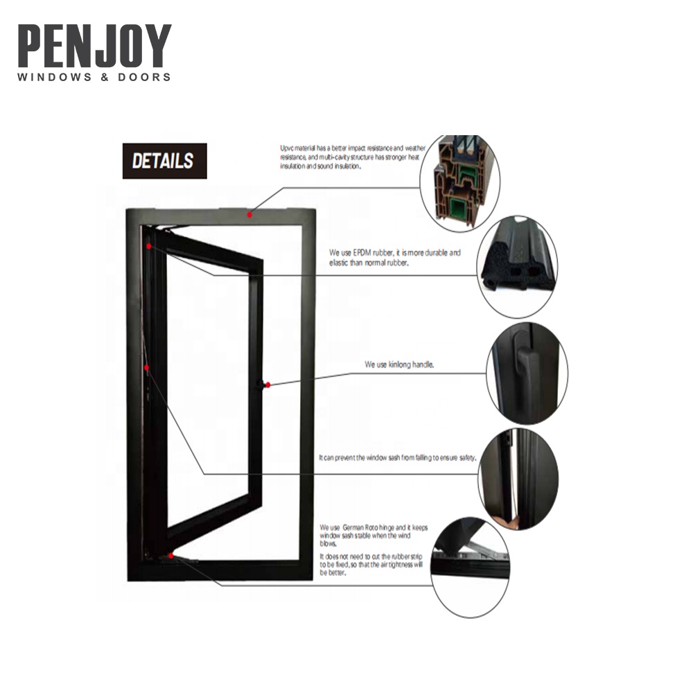Penjoy Thermal Insulated UPVC Windows Soundproof Secure Easy Installation for Home Office