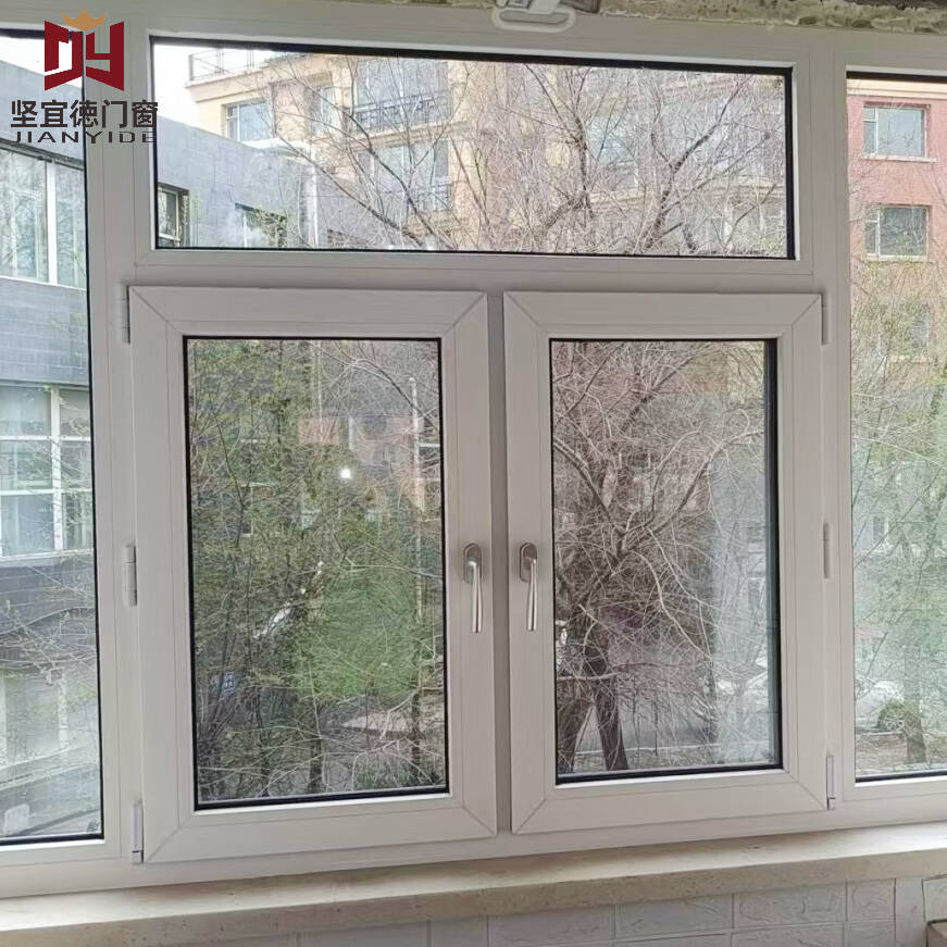 Modern China Design UPVC Horizontal Swing Double Glazed Soundproof Windproof Casement Windows For Hotel And Bedroom Use