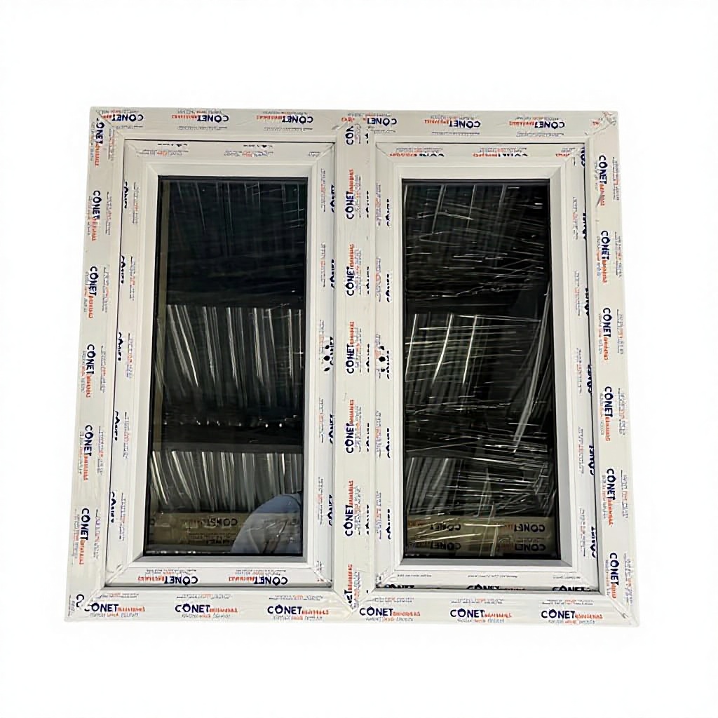 Modern UPVC Casement Window with Double Glazed Tempered Glass Soundproof &amp; Thermal Insulation Swing Opening for House Villa