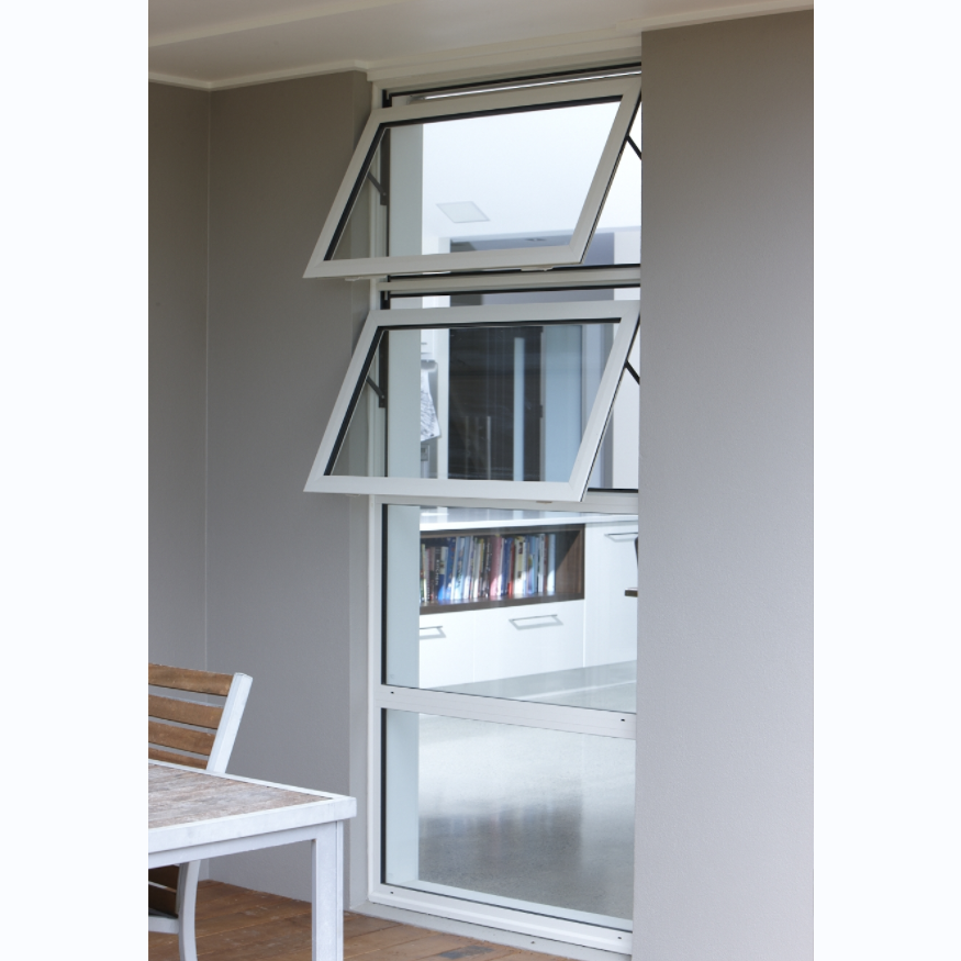 CBMmart Double Tempered Glass Aluminum Windows Top Hung Villa Home Well-Ventilated UPVC Window Manual Aluminum Awning Window