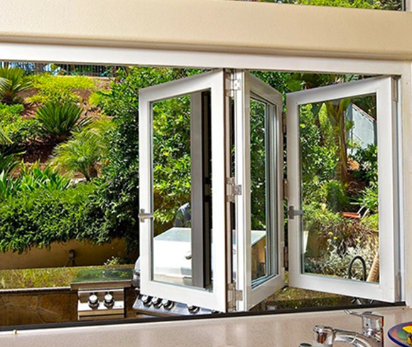 Good Quality Conch Profile White Modern Style UPVC Bi-Folding Window