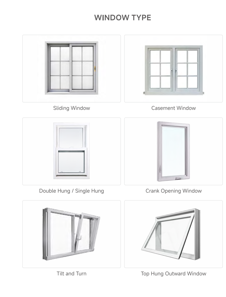Modern Waterproof Soundproof UPVC Sliding Windows Exterior Energy Star Qualified PVC Frame for Bathroom Kitchen Living Room