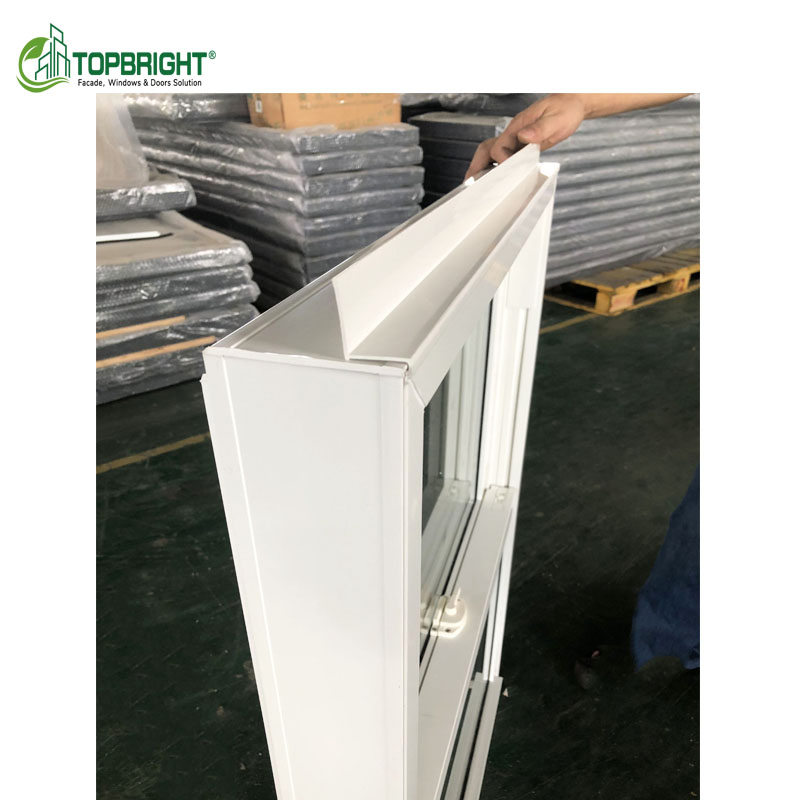 Residential PVC UPVC Window Glass Coastal Wind Resistance Balconies Double Glazed Single Hung Windows