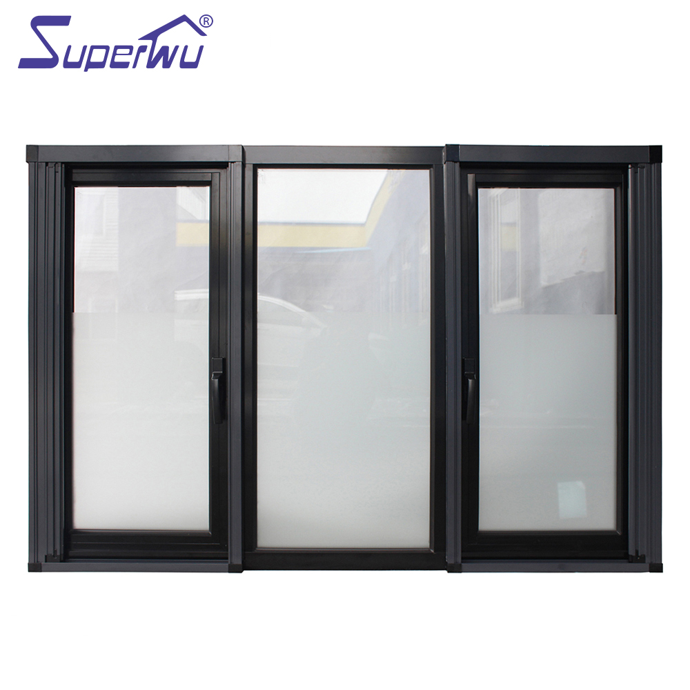Miami Florida Dade Aluminum windows Doors Hurricane Impact Glass Casement Window With Retractable Flyscreen