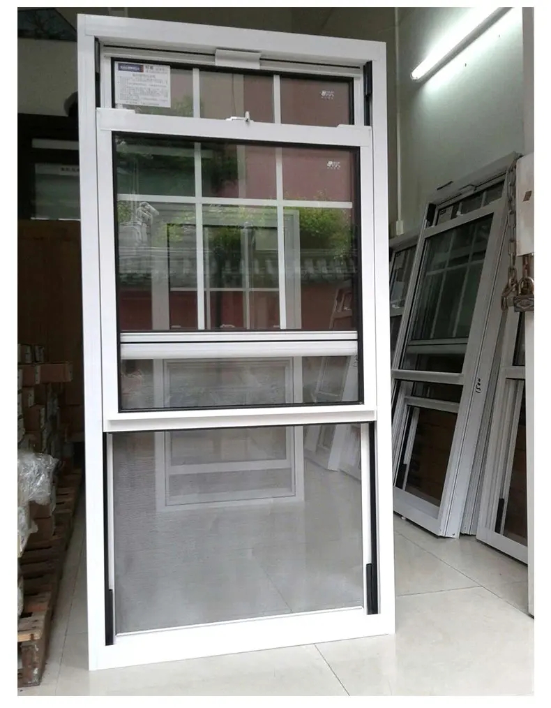 upvc windows double lift windproof dustproof and heat insulation vertical sliding window