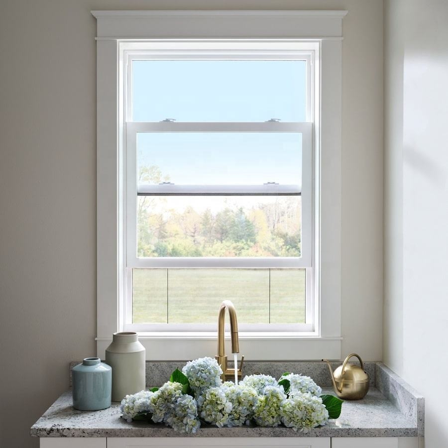 Energy-Saving American Style UPVC Vinyl Single Hung Window with Fin Flange
