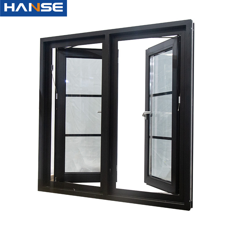 Aluminum UPVC Plastic Folding Casement Windows Horizontal Beauty Windows Factory Aluminum Profile Window Customization