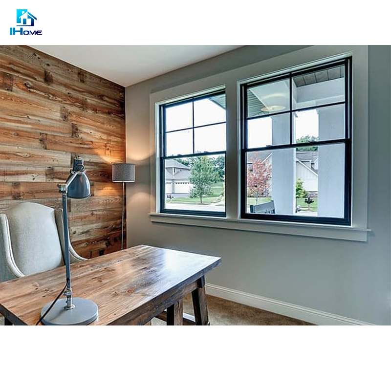 American Style Double Glass Automatic Vertical Slide Aluminium Vinyl PVC UPVC Single Hung Window