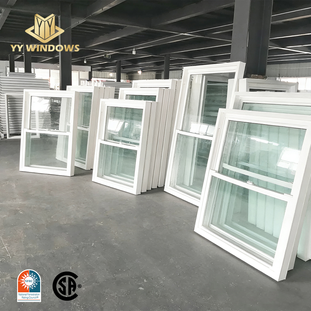 Factory Directly Supply High Airtightness Residential System Double Glazing Vinyl Upvc Pvc Single Hung windows