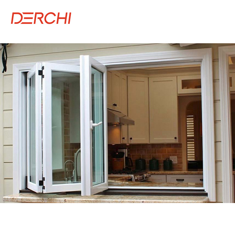 French Style Hot Selling UPVC Bifold Windows Modern for Sale Slide and Fold Window