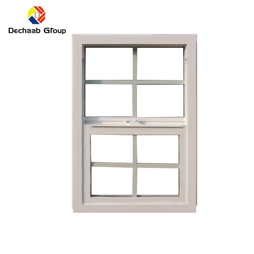 UPVC/PVC Single Hung Safety American Style Vertical Sliding Window with Guard