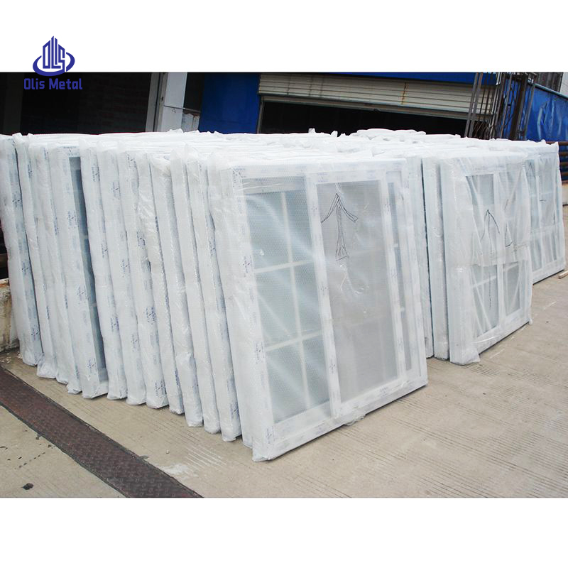 Chinese Factory UPVC Tempered Glazed Windows Thermally Insulated Simple American PVC Vinyl Casement Windows For House Buildings
