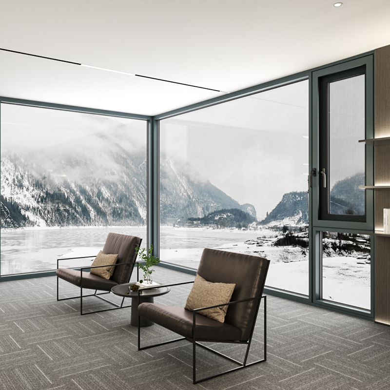 DERCHI Aluminum Sliding Windows Thermal Break Hurricane Proof Impact Glass Hurricane Window Double Glazing windows