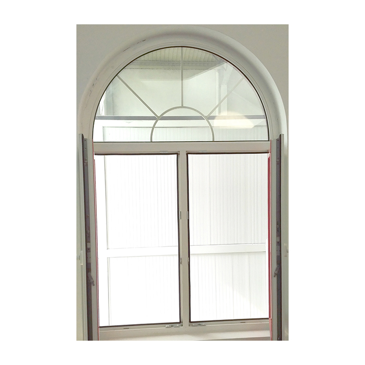 Kdsbuilding Round Custom Casement UPVC Glass Arch Top Casement Window Vinyl