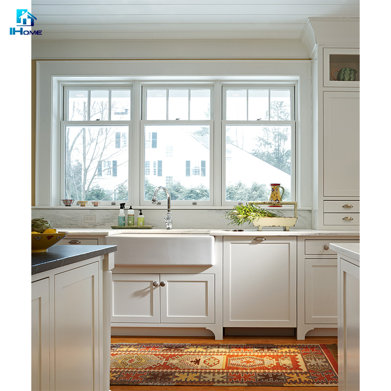 American Type USA Residential Aluminium Single Hung Window UPVC Single Hung Window