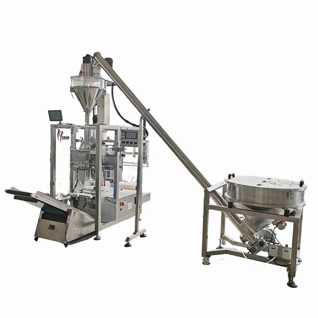 Máquina de Embalagem Automática Vertical para Pó de Especiarias em Pequenos Sachês, Preenchimento de Grãos com Rosca, Equipamento de Embalagem para Pesticidas Veterinários