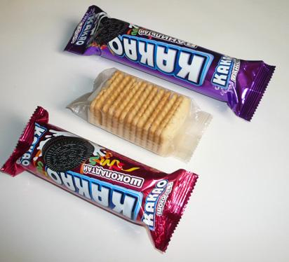Biscoitos de Sanduíche em Embalagem de Fluxo para Pacote