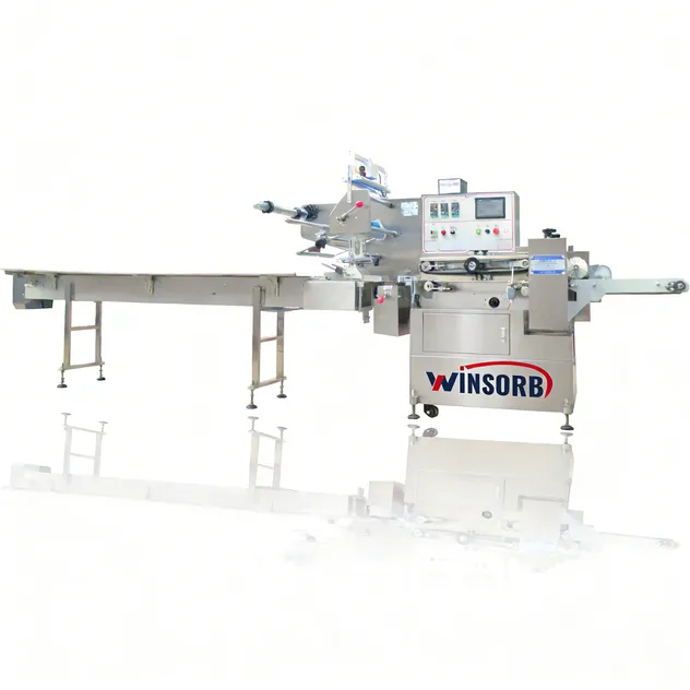 Wba-F450 Máquina de Embalagem Automática Horizontal de Fluxo para Pão, Bolo, Biscoito, Torrada, Grande, Rotativa, Alimentos, Embalagem, Envoltório a Vácuo