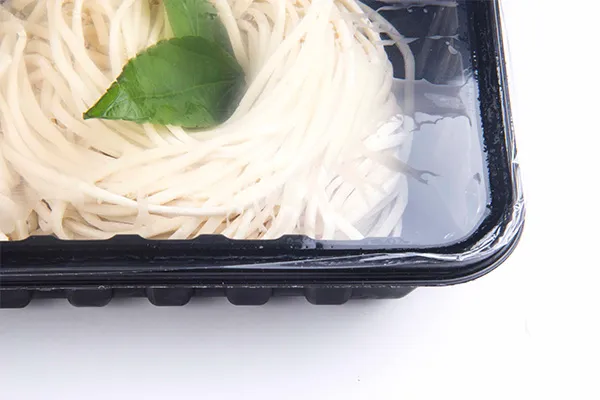 Detalhe do equipamento de embalagem de alimentos
