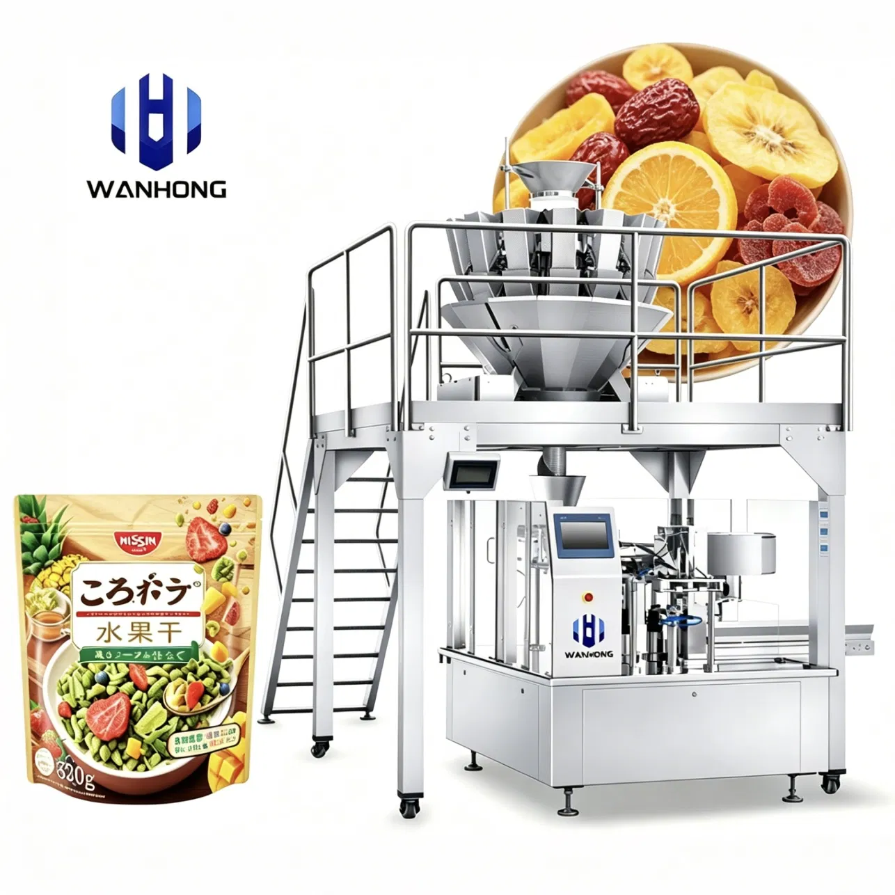 Máquina de Embalagem de Saco Sachet Vertical Flowpack para Açúcar, Alimentos, Água, Saquinho de Chá, Pó, Fruta, Café, Líquido