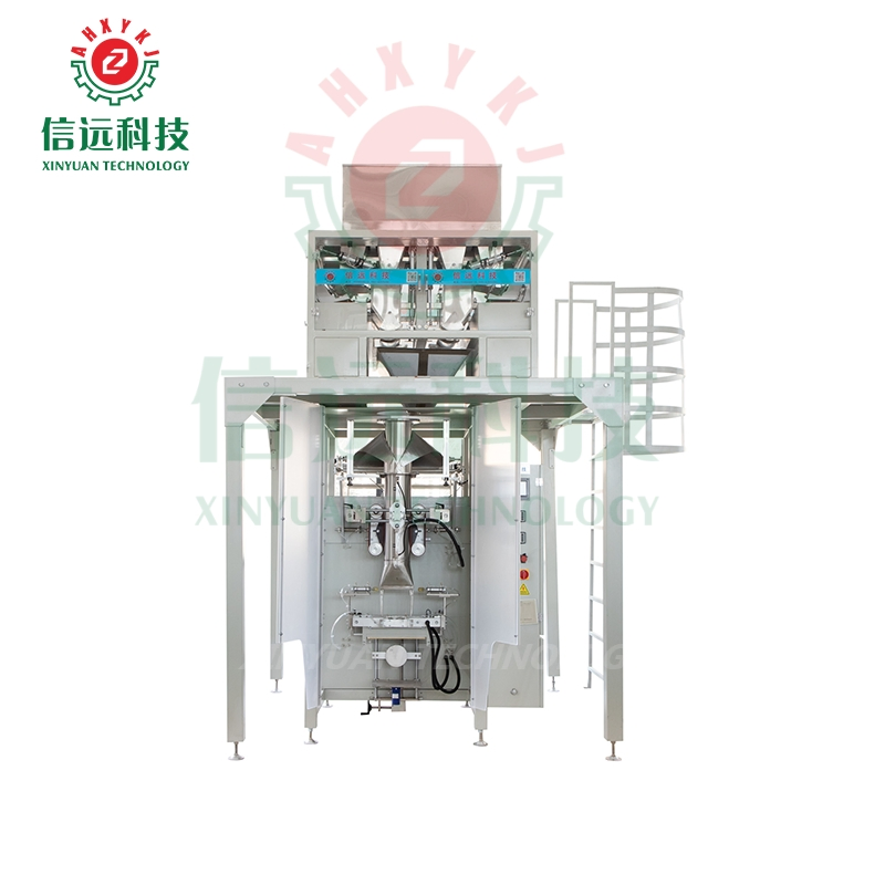 Máquina de Embalagem Vertical Multifuncional de Pesagem, Enchimento e Selagem Automática de Sacos Plásticos para Ração Aquática, Arroz, Sementes, Nozes, Feijões, Sal, Açúcar