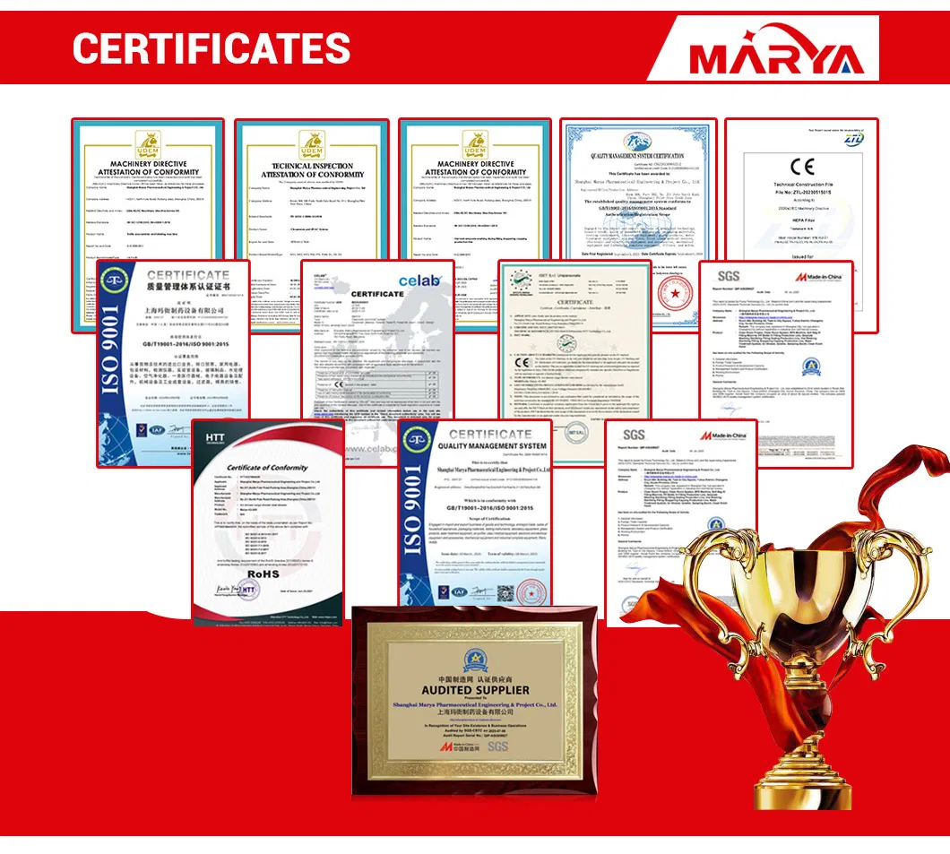 Certificações Internacionais CE, GMP, ISO