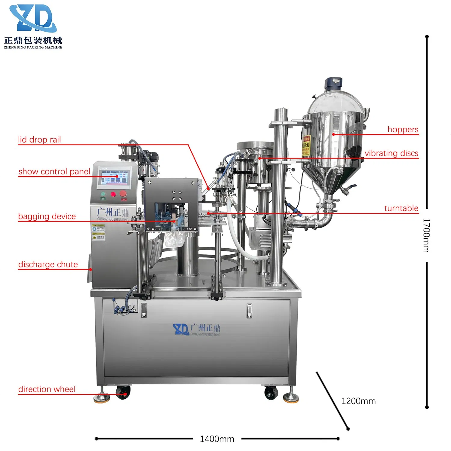 Honey Edible Oil Rotary Spout Pouch Filling Sealing Capping Machine