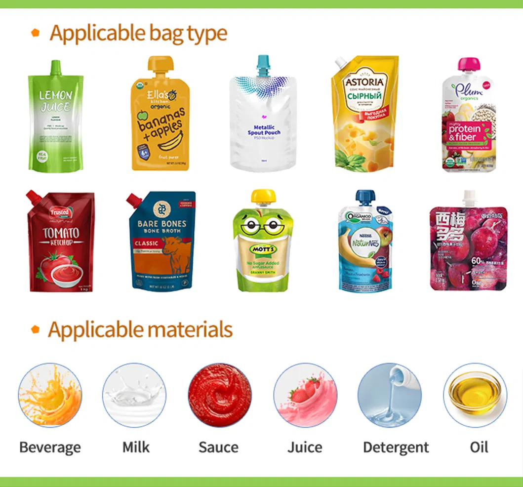 Máquina de Embalagem de Alimentos para Selagem, Preenchimento, Tampagem e Embalagem de Sachês/Bag/Envelope de Detergente Automático, Molho, Ketchup, Líquido, Suco em Doypack