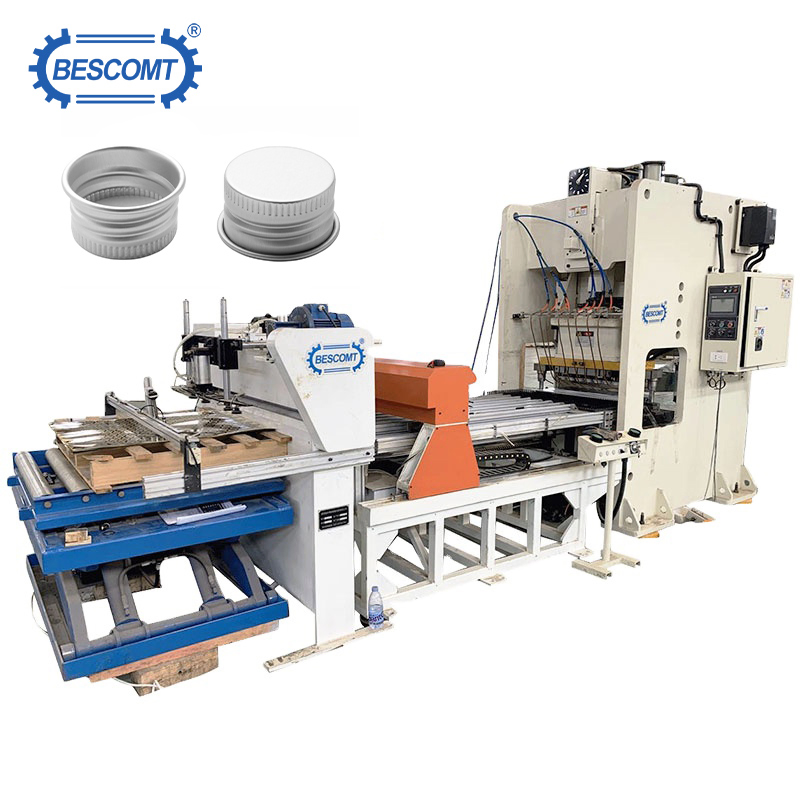 Máquina Automática de Fabricação de Tampas de Garrafa de Alumínio em Alta Velocidade e Linha de Produção Totalmente Automática com Prensa de Potência para Embalagem de Alimentos e Bebidas CE