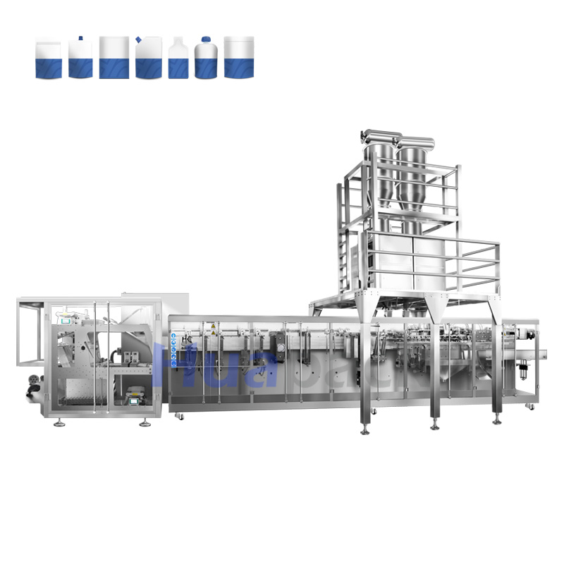 Máquina de Embalagem Automática Horizontal Multifuncional para Sacos Stand-up com Zíper para Snacks, Granulados, Formar, Preencher e Selar
