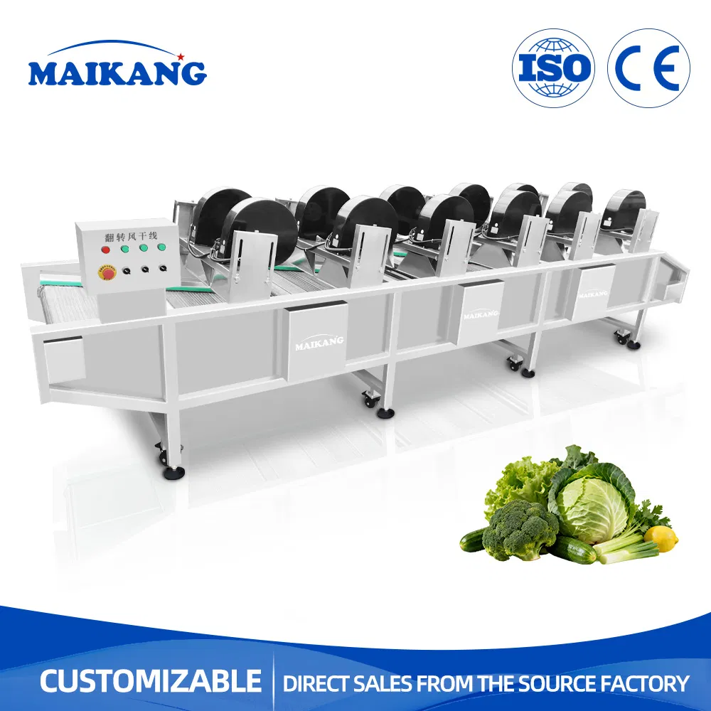 Linha de Secagem a Ar Flip para Frutas e Vegetais Máquina de Secagem de Sacos de Embalagem de Alimentos para Processamento de Vegetais