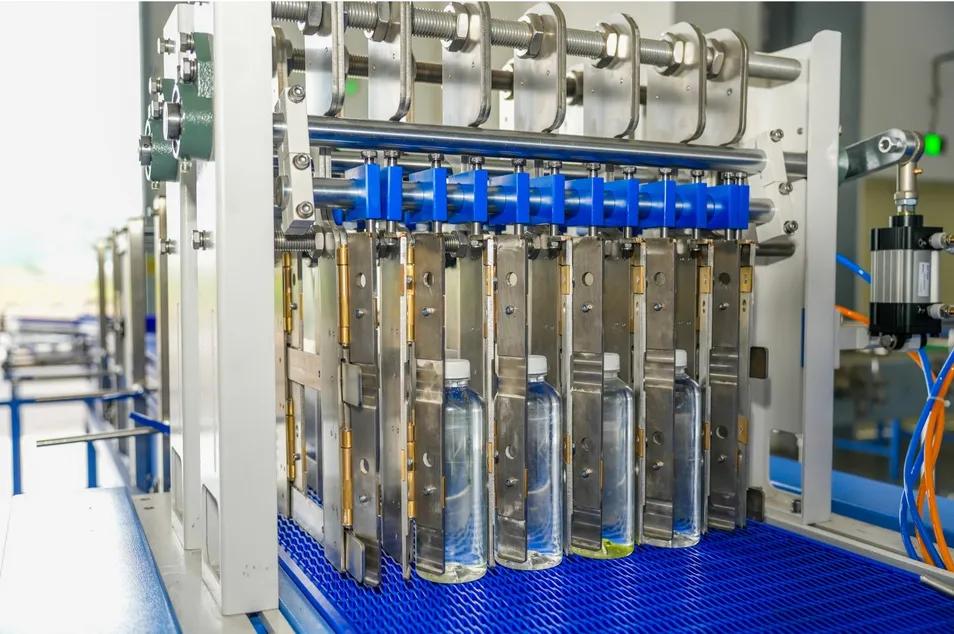 Detalhe do sistema de selamento da máquina