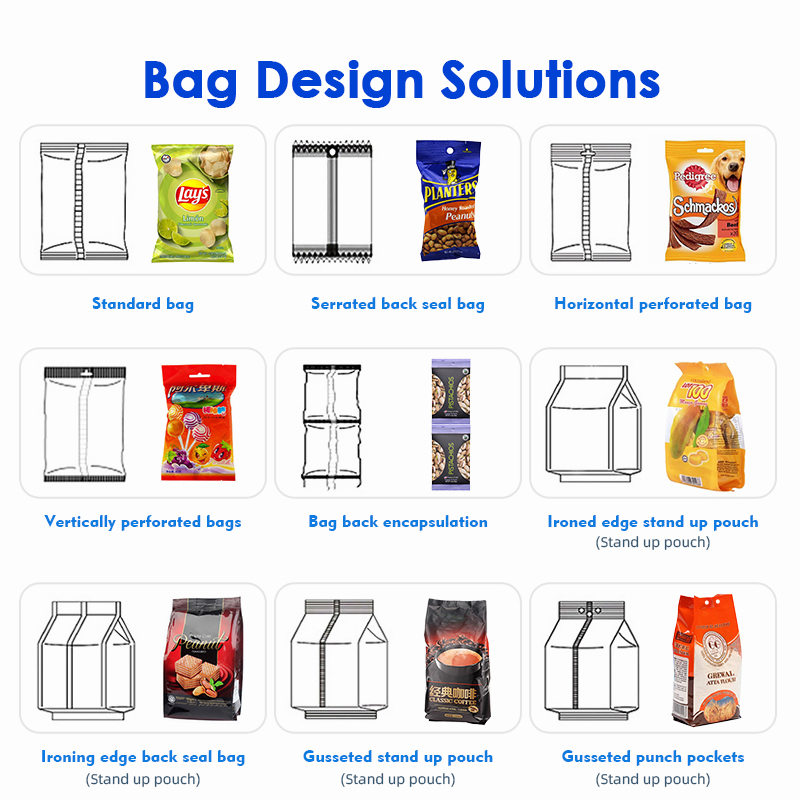 Máquina de Embalagem Automática Vffs de Alta Velocidade com Servo Duplo e Balança Multicabeça para 50-100 Snacks Chips Grammy