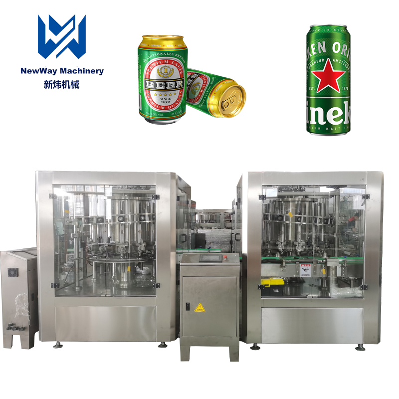 Máquina de Enchimento, Selagem e Costura de Alta Qualidade para Embalagem de Latas de Alumínio de Cerveja